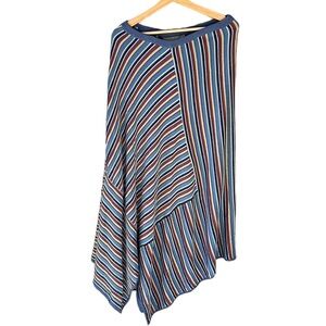 Double D Ranch Knit Long “Mañanita” Poncho. Vintage Striped. One Size